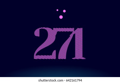 271 number digit logo pink line stripes magenta purple blue font creative text dots company vector icon design