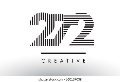 272 Black and White Number Logo Design with Vertical and Horizontal Lines.