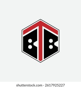 273 a rectangle polygon hexagon shape alphabet word letter geometric educational learning logo B B