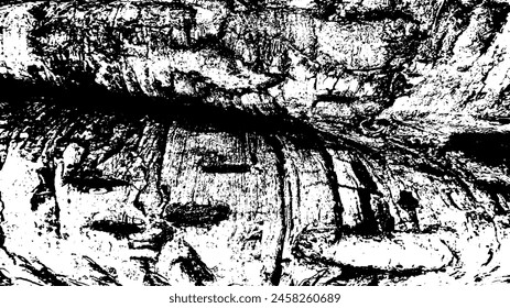 2-73.Wood Surface Texture Effect - Illustration Old Wood Black and White Vector Texture.