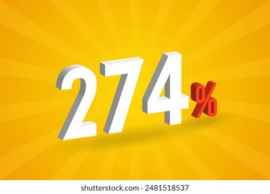 274% de descuento en texto 3D para ventas y promoción.
