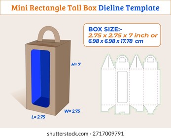 2,75 x 2,75 x 7 Zoll Mini-Rechteck hoch Box