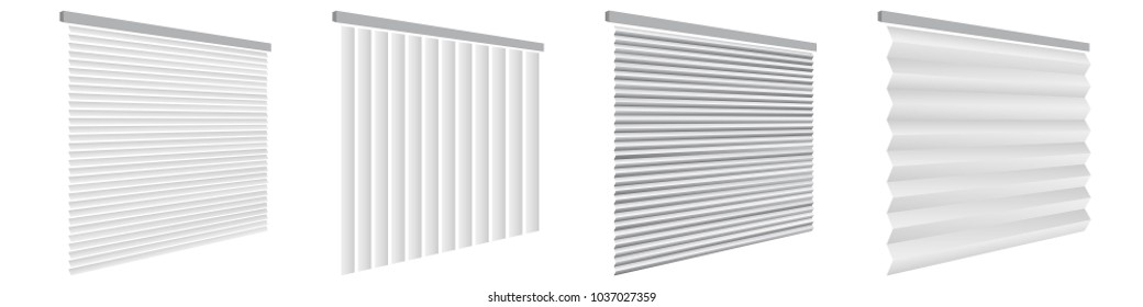 27/5000
blinds on windows of different types, jalousie vector