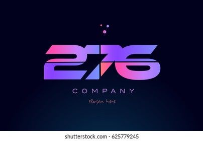 276 pink blue purple number digit numeral dots creative company logo vector icon design template