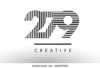 279 Black and White Number Logo Design with Vertical and Horizontal Lines.