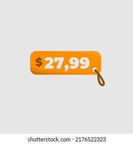 $27.99 price tag icon vectorized orange