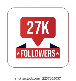 27K Followers Design Template Vector Illustration