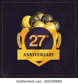  27th Anniversary Celebration Design, Vector illustration design.
