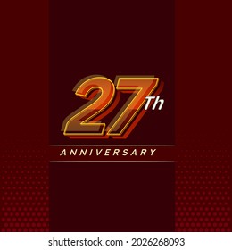 27th anniversary celebration logotype colorful design isolated with elegant background and modern design.