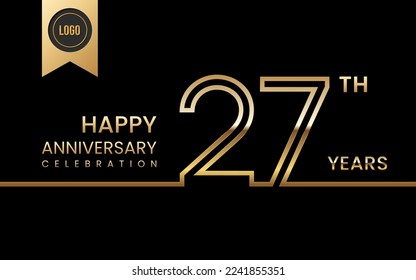 27th anniversary celebration template design. Logo Vector Template Illustration