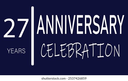 27th Anniversary celebration. twenty seven years anniversary logo banner template.