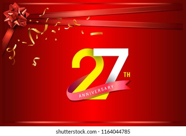 27th Anniversary design, template design for web, game ,Creative poster, booklet, leaflet, flyer