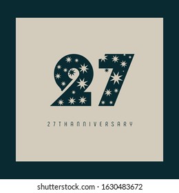 27th anniversary logo, 27 years of celebration with bold letter design
