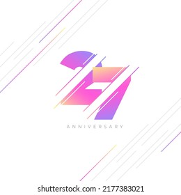 27th Anniversary Logo Design, Number 27 Icon Vector Template.
