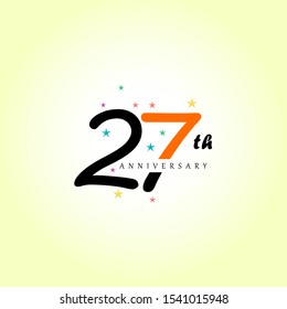 27th anniversary logo design template