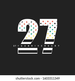 27th Anniversary logo design template