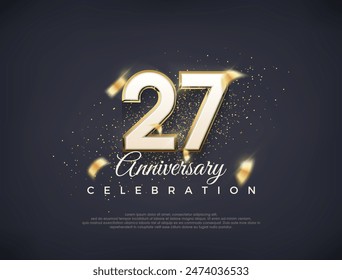 27th anniversary number with fancy numerals. luxury premium vector design. Premium vector for poster, banner, celebration greeting.