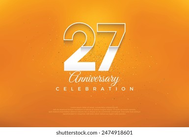 27th anniversary number with modern thin white numerals. premium vector design. Premium vector for poster, banner, celebration greeting.