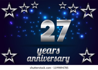 27th Anniversary numbers. background for anniversary