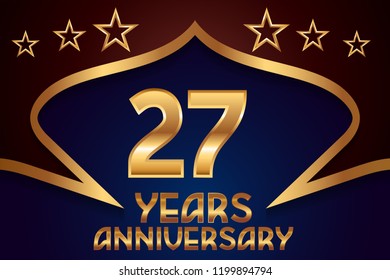 27th Anniversary numbers. background for anniversary