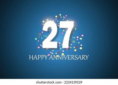 27° aniversario sobre fondo azul