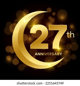 27th Anniversary Template Design Concept for Anniversary Celebration Event. Logo Vector Template Illustration
