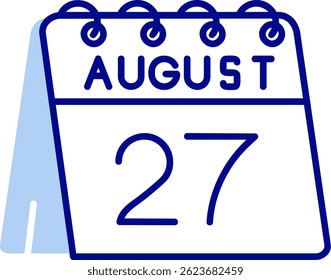 27th of August Line vector Icon Design