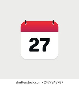 27th day of the month calendar. Vector icon