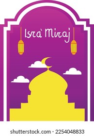  27th day of Rajab is Isra Miraj vector. great for banners, social media, posters, ads and websites.