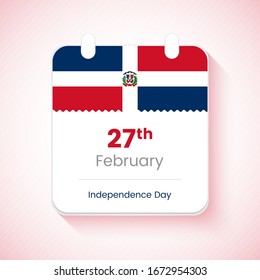 27th February, Independence day of Dominican Republic. Elegant country independence day calendar concept vector illustration.