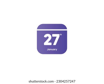 27th January calendar date month icon with gradient color, flat design style vector illustration