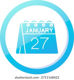 27 de Enero Línea Vector Icon Design