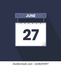 27. Juni Kalendersymbol. Juni 27 Kalendertag Monat Symbol, Vektorgrafik