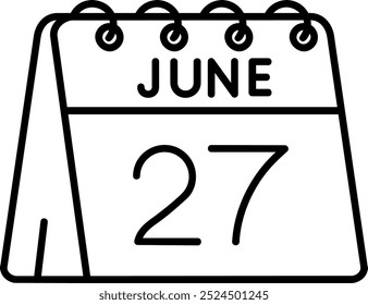 27 de junio Línea de Vector Icon Design