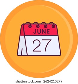 27 de junho Linha vetor Ícone Design
