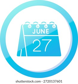 27 de junio Línea de Vector Icon Design