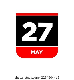 27. Mai Kalender Vektorsymbol. 27 kann Typografie.