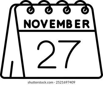 27th of November Line vector Icon Design
