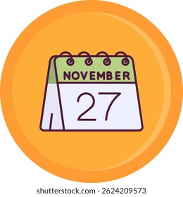 27th of November Line vector Icon Design