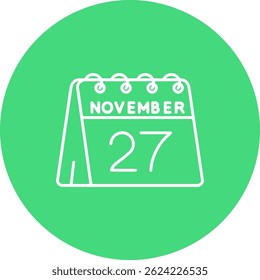 27th of November Line vector Icon Design