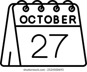 27 de Octubre Línea Vector Icon Design