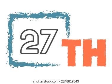 27th Ordinal Numbers counting vector art 