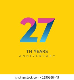 27th Year Anniversary Vector Template Design Illustration.