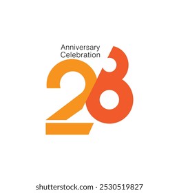 28, 28o logotipo do aniversário, 28 aniversário, Vetor Modelo Design elemento para um aniversário, convite, casamento, jubileu, e ilustração cartão de saudação.