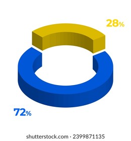 28 72 3d donut pie chart illustration eps vector