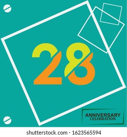 28 anniversary celebration vector concept template design illustration