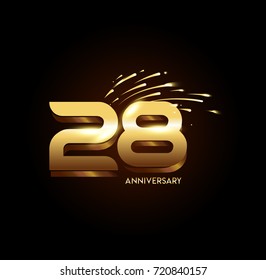 8 Anniversary Fireworks Shiny Gold On Stock Vector (royalty Free) 720839929