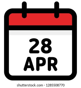 28. April - Calendar Icon - Vector Illustration - Vector