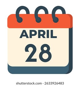 28 april calendar vector on white background
Vector calendar with date