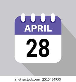 28 April Kalender Symbol Textseite monatliches Web-Design.